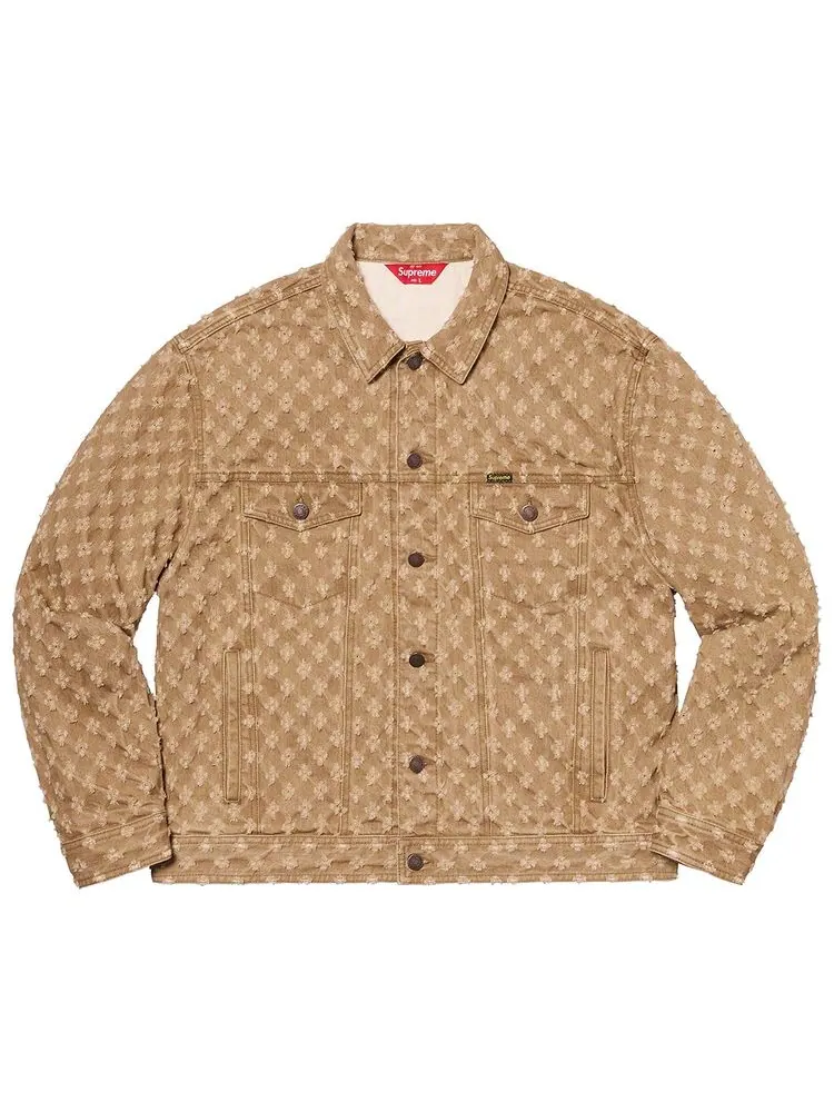 Куртка Supreme Hole Punch Denim Trucker Jacket Brown — изображение 1 из 2, коричневый