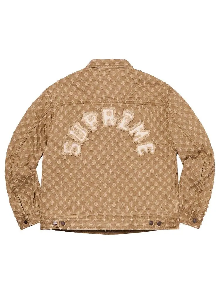 Куртка Supreme Hole Punch Denim Trucker Jacket Brown — изображение 2 из 2, коричневый