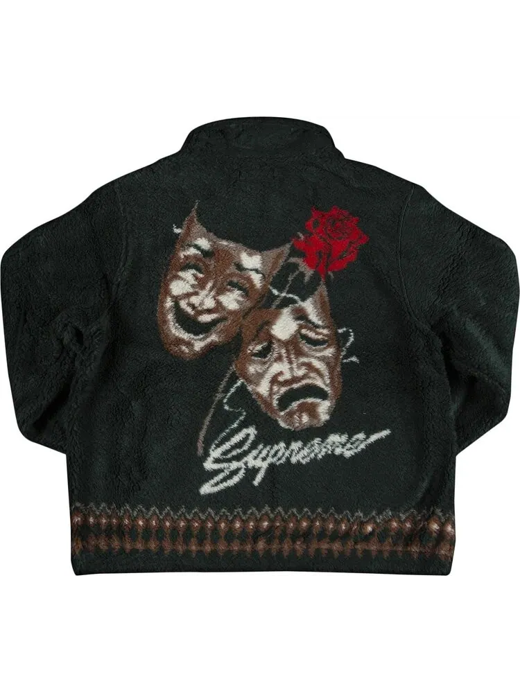 Куртка Supreme Drama Mask Fleece Jacket 'Dark Green' — изображение 2 из 3, зеленый