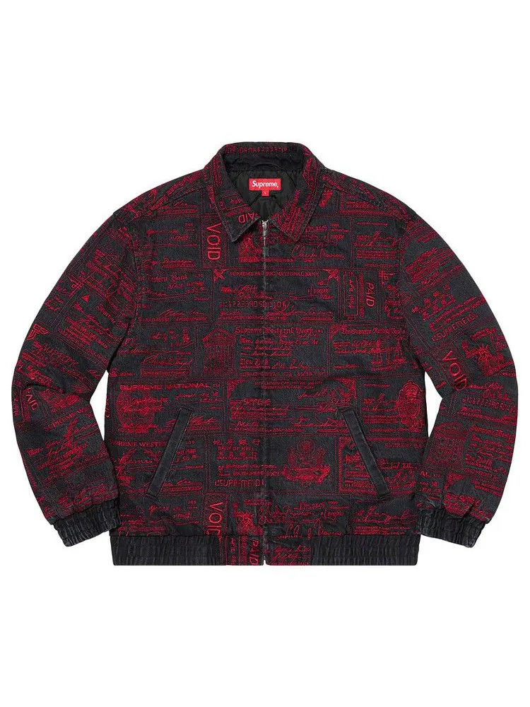 Куртка Supreme Checks Embroidered Denim Jacket — изображение 1 из 3, черный