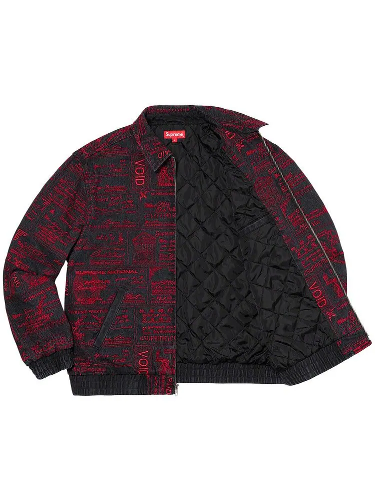 Куртка Supreme Checks Embroidered Denim Jacket — изображение 3 из 3, черный