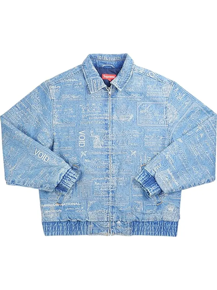 Куртка Supreme Checks Embroidered Denim Jacket 'Blue' — изображение 1 из 1, синий