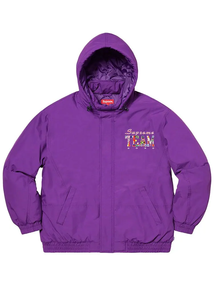 Куртка Supreme Team Puffy Jacket 'Purple' — изображение 1 из 3, фиолетовый