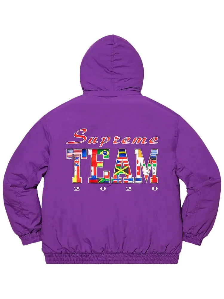 Куртка Supreme Team Puffy Jacket 'Purple' — изображение 2 из 3, фиолетовый
