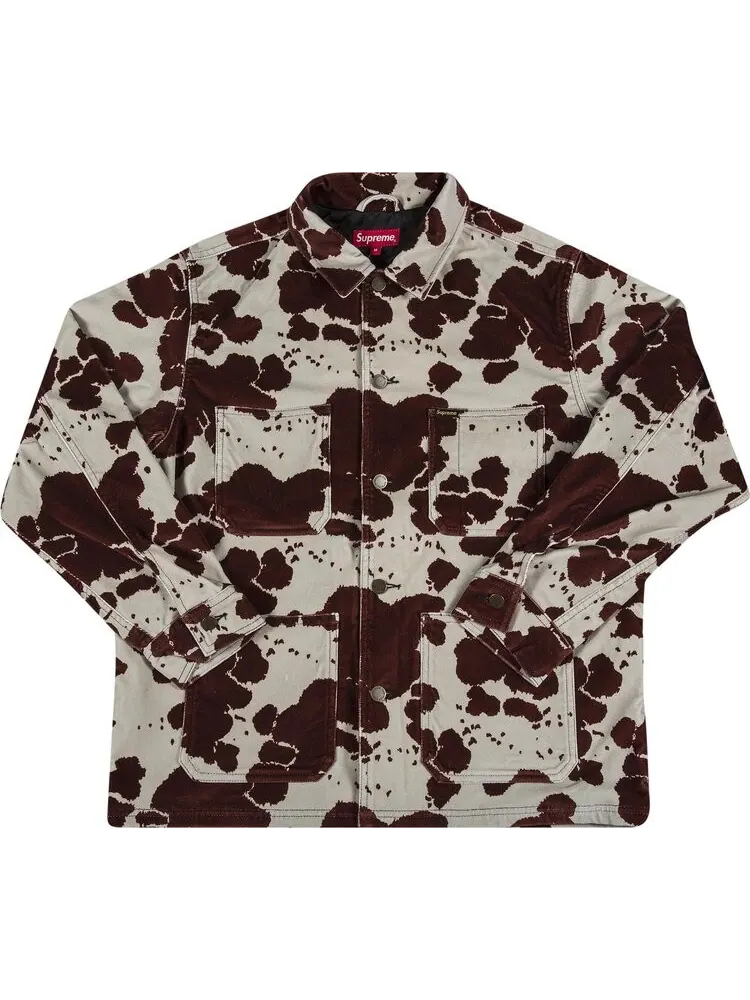 Пальто Supreme Velvet Chore Coat 'Cow' — изображение 1 из 2, мульти