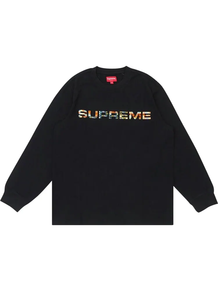 Лонгслив Supreme Meta Logo Long-Sleeve Top 'Black' — изображение 1 из 1, черный