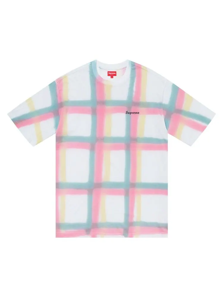 Топ Supreme Sprayed Plaid Short-Sleeve Top White — изображение 1 из 1, белый