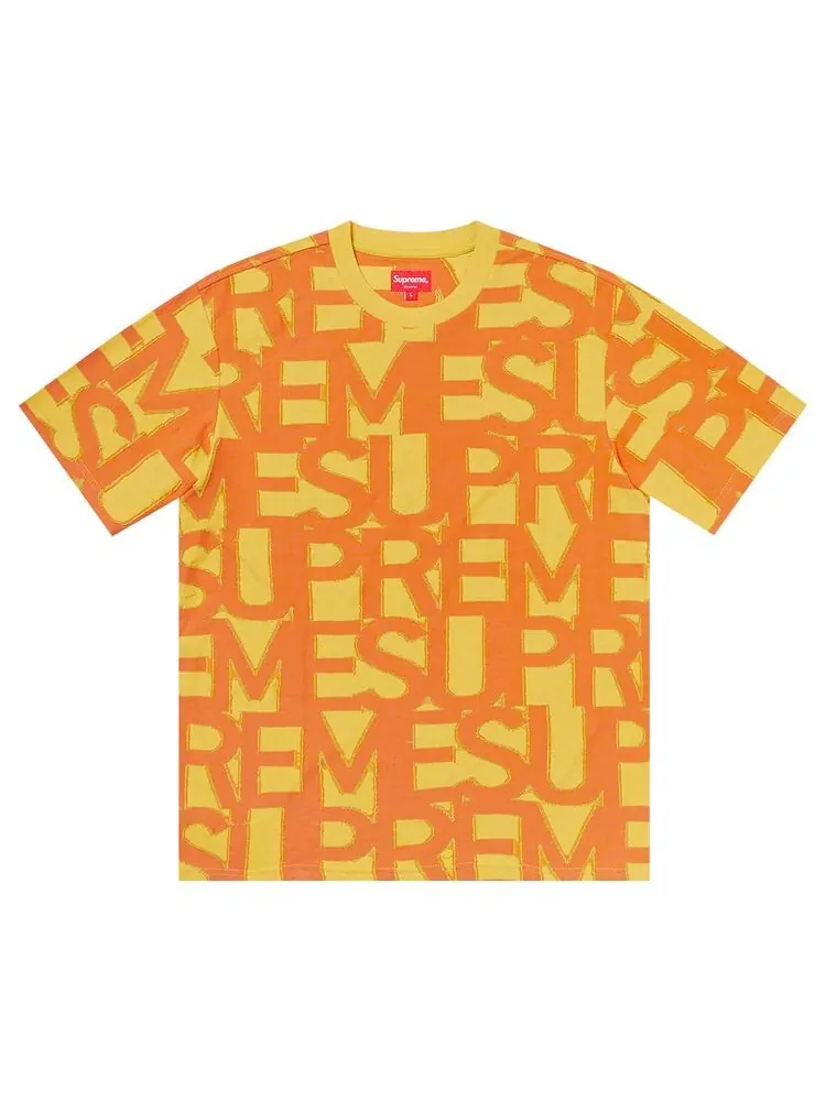 Топ Supreme Spellout Short-Sleeve Top Yellow — изображение 1 из 1, желтый