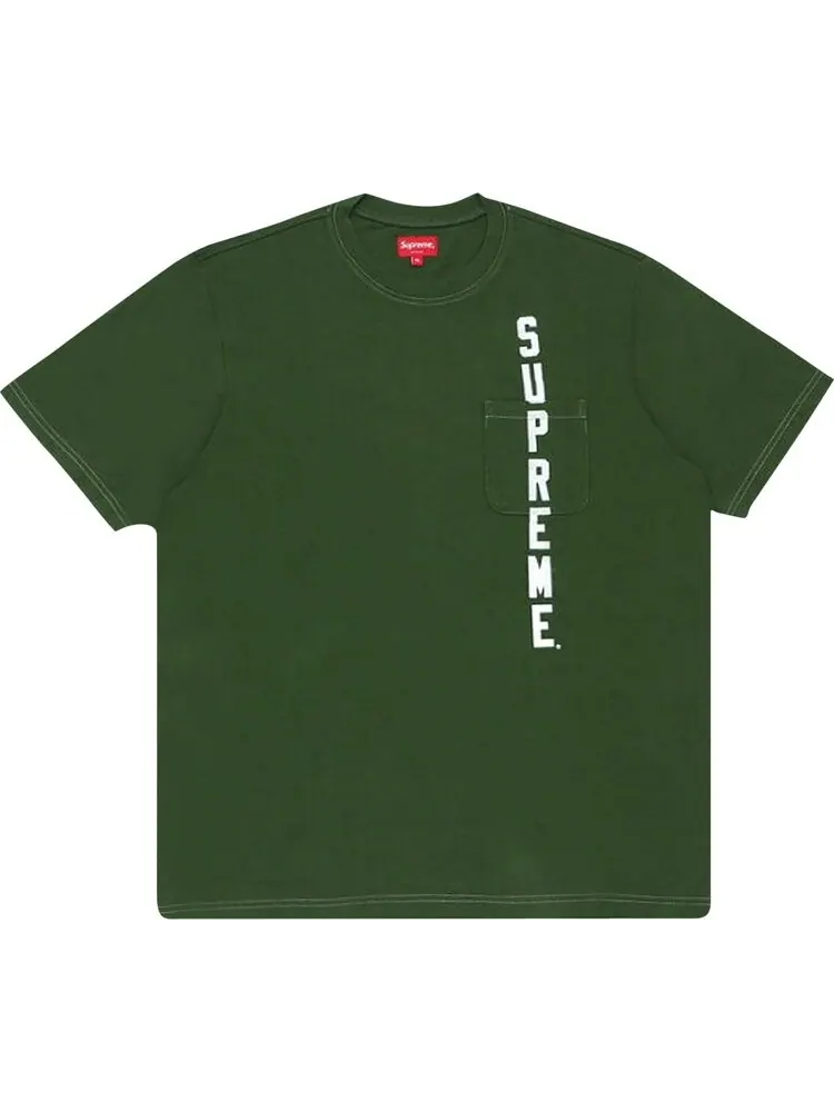 Футболка Supreme Contrast Stitch Pocket Tee 'Green' — изображение 1 из 1, зеленый