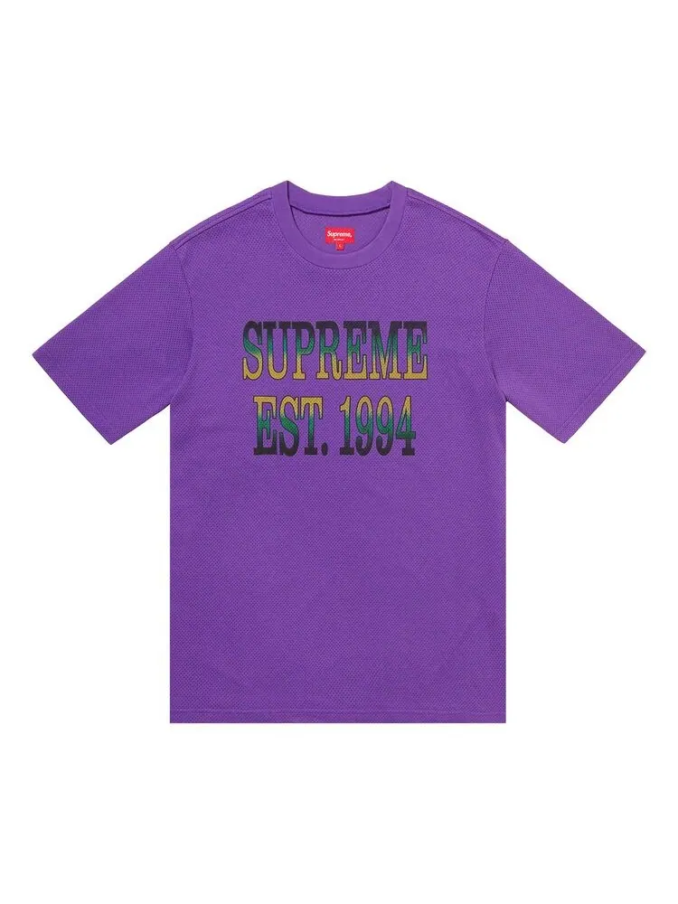 Топ Supreme Cotton Mesh Logo Gradient Short-Sleeve Top Purple — изображение 1 из 1, фиолетовый