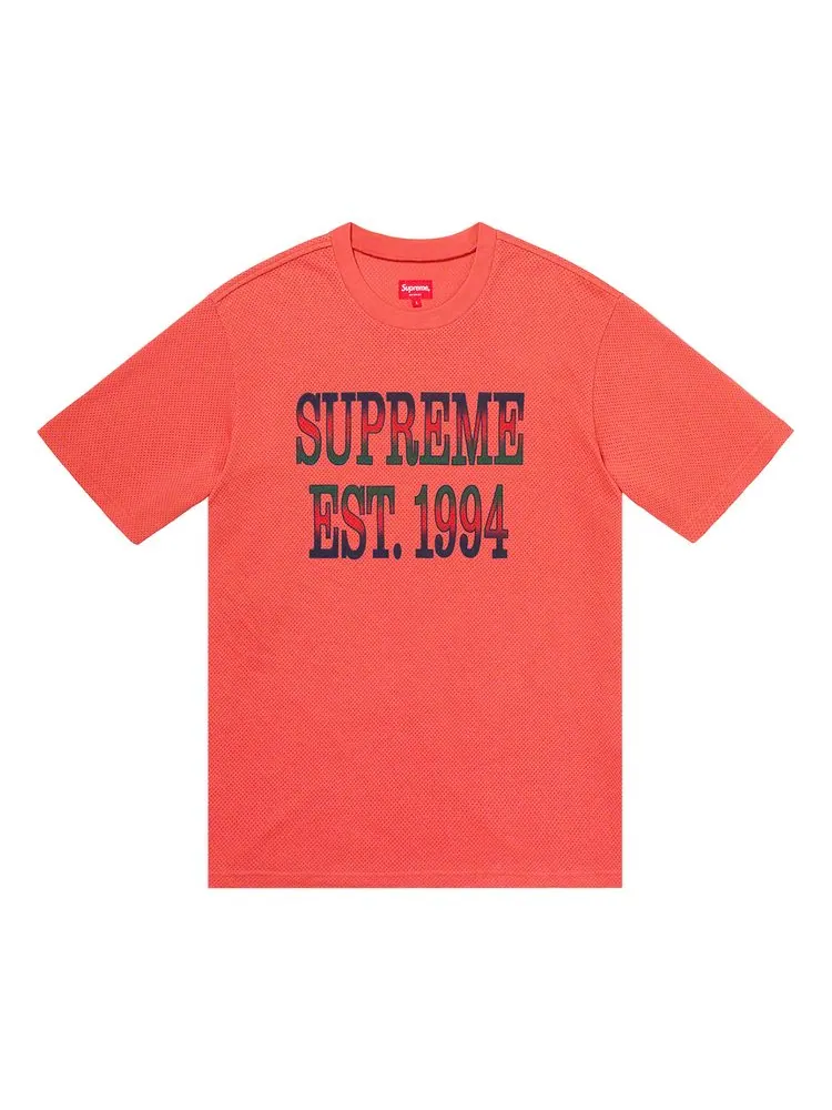 Топ Supreme Cotton Mesh Logo Gradient Short-Sleeve Top 'Dark Coral' — изображение 1 из 1, оранжевый