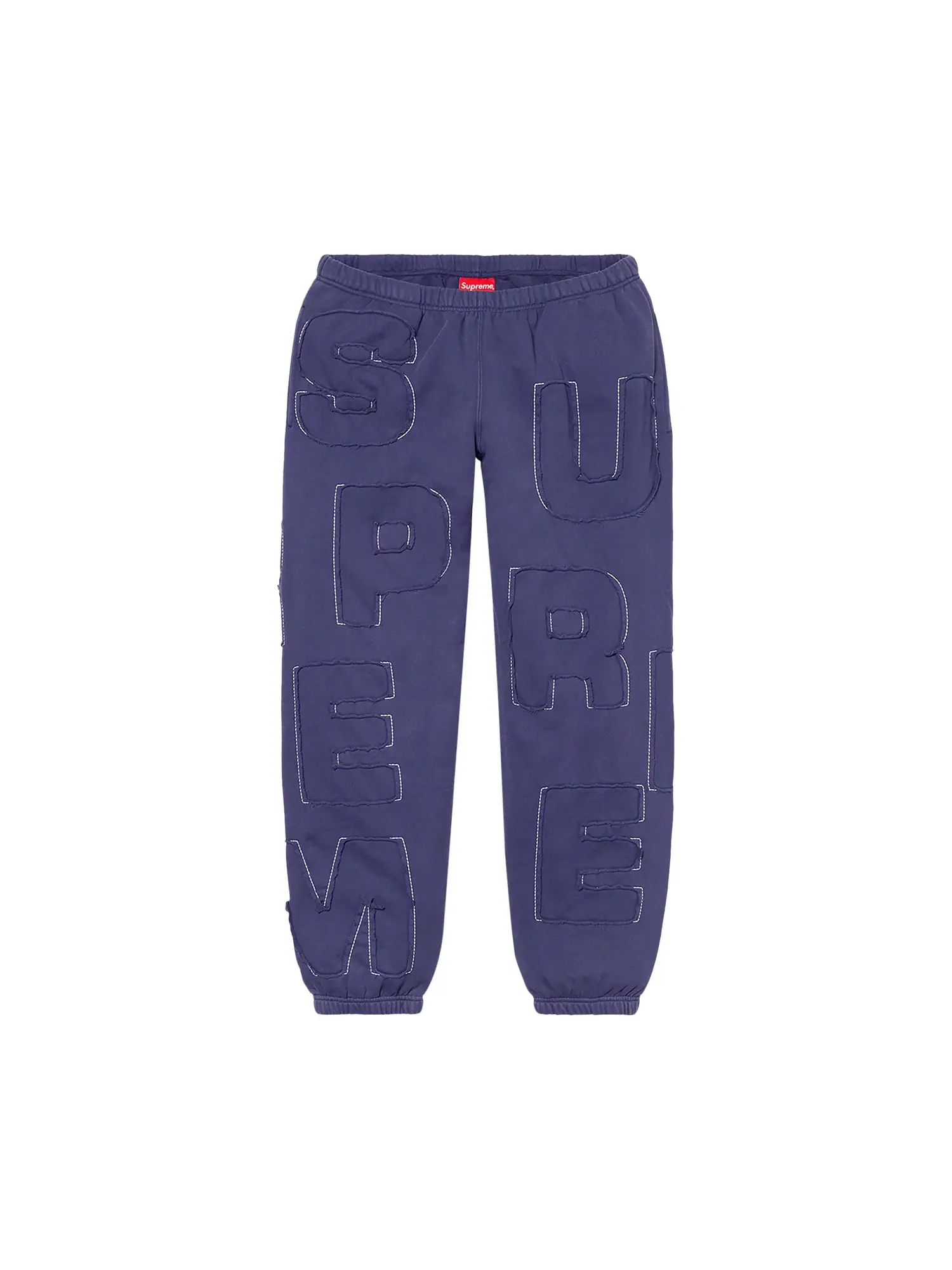 Спортивные штаны Supreme с вырезанными буквами — изображение 1 из 2, темно-синий