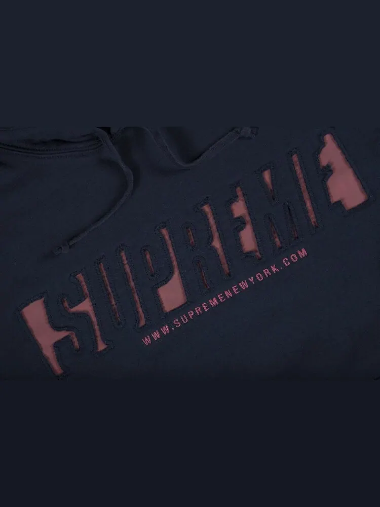 Толстовка Supreme Reflective Cutout Hooded Sweatshirt 'Navy' — изображение 2 из 2, синий
