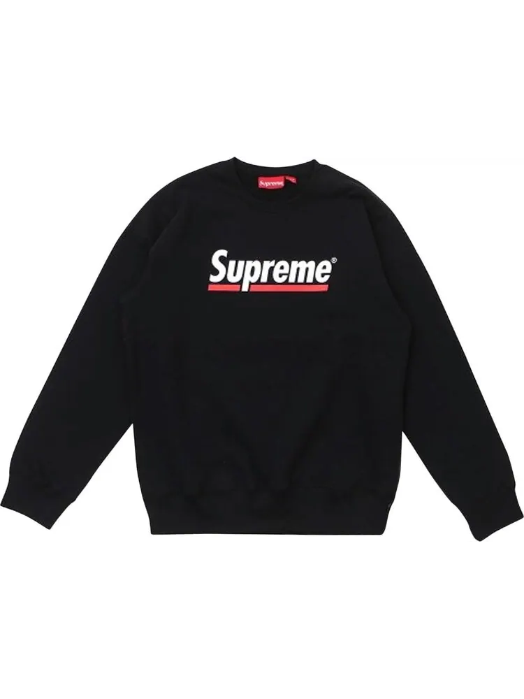 Толстовка Supreme Underline Crewneck 'Black' — изображение 1 из 1, черный
