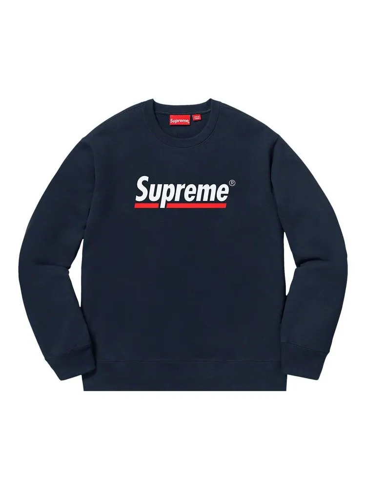 Толстовка Supreme Underline Crewneck Navy — изображение 1 из 1, темно-синий