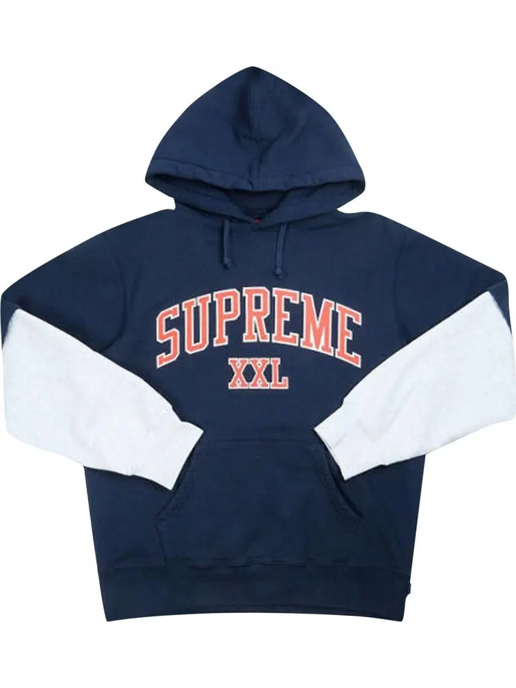 Толстовка Supreme XXL Hooded Sweatshirt 'Navy' — изображение 1 из 1, синий