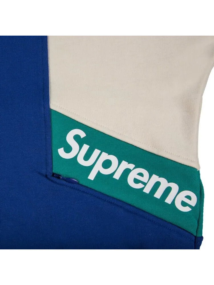 Толстовка Supreme Color Blocked Zip Up Hooded Sweatshirt 'Royal' — изображение 2 из 2, синий