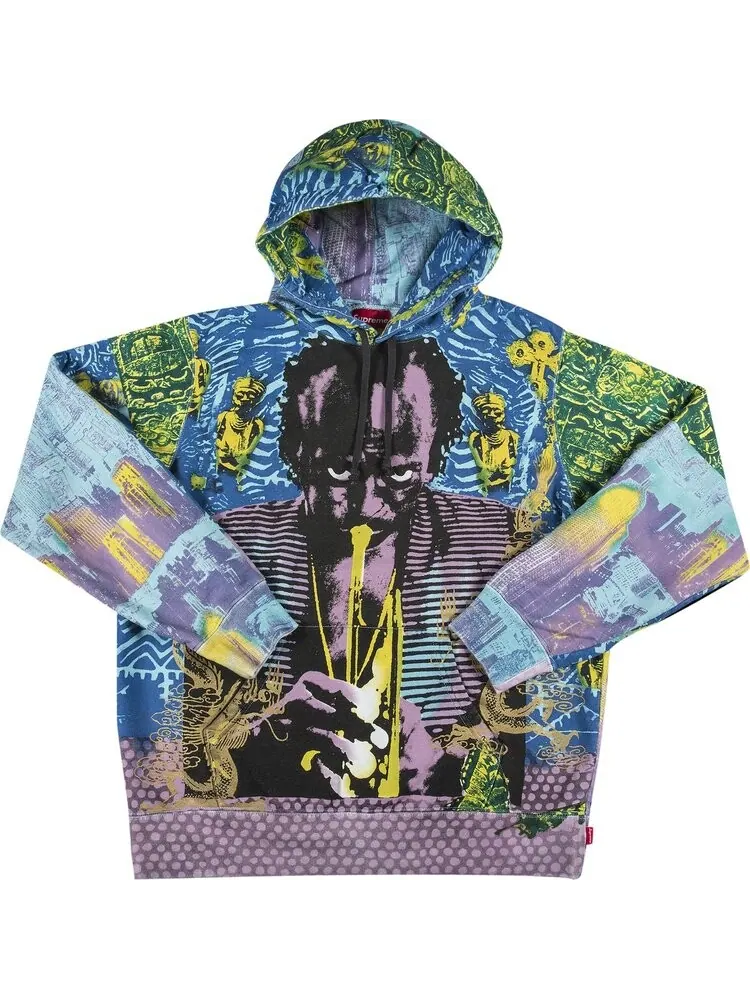 Толстовка Supreme Miles Davis Hooded Sweatshirt 'Blue' — изображение 1 из 3, синий