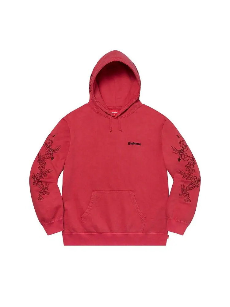 Толстовка Supreme Dragon Overdyed Hooded Sweatshirt Red — изображение 1 из 2, красный