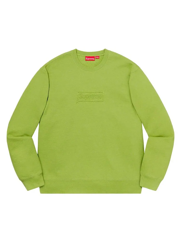 Толстовка Supreme Cutout Logo Crewneck 'Lime' — изображение 1 из 1, зеленый