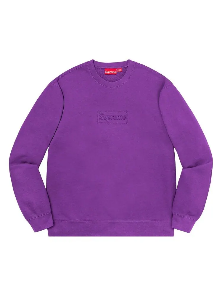 Толстовка Supreme Cutout Logo Crewneck Violet — изображение 1 из 1, фиолетовый