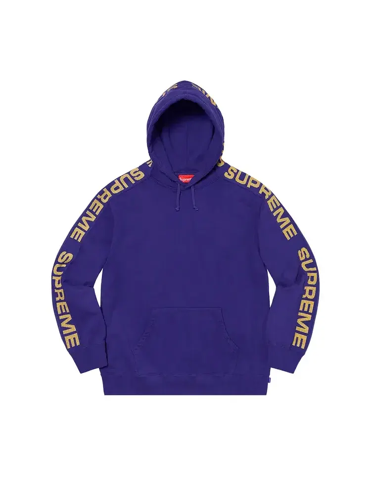 Толстовка Supreme Metallic Rib Hooded Sweatshirt — изображение 1 из 1, фиолетовый