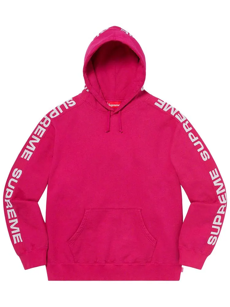 Толстовка Supreme Metallic Rib Hooded Sweatshirt 'Fuchsia' — изображение 1 из 1, фуксия