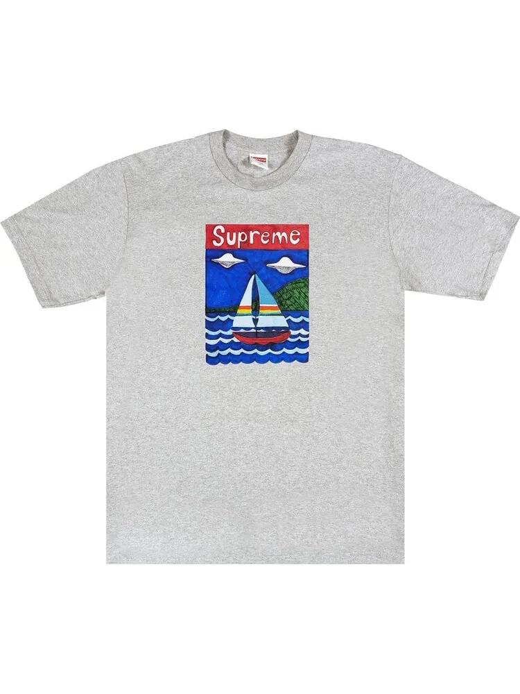 Футболка Supreme Sailboat Tee 'Heather Grey' — изображение 1 из 1, серый
