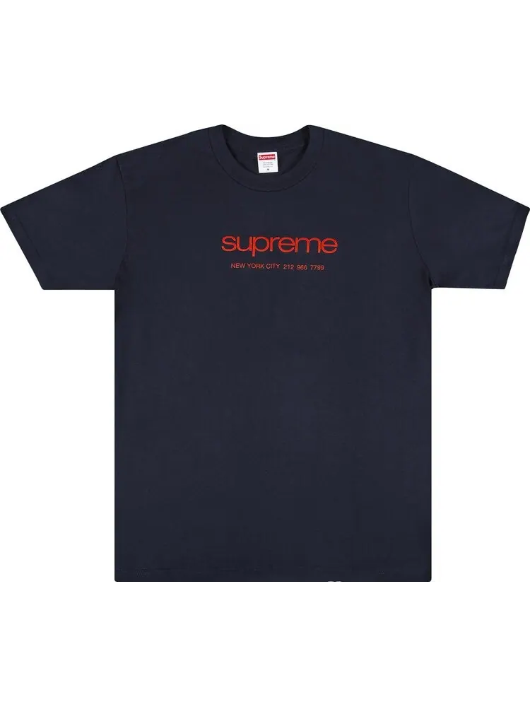Футболка Supreme Shop Tee 'Navy' — изображение 1 из 2, синий