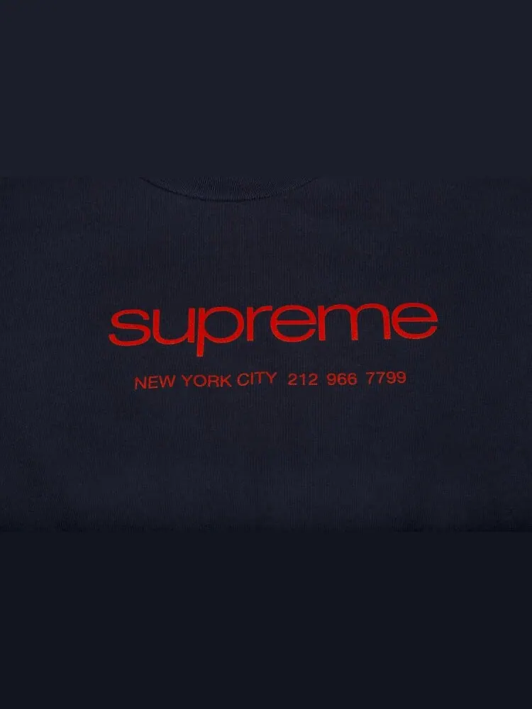 Футболка Supreme Shop Tee 'Navy' — изображение 2 из 2, синий