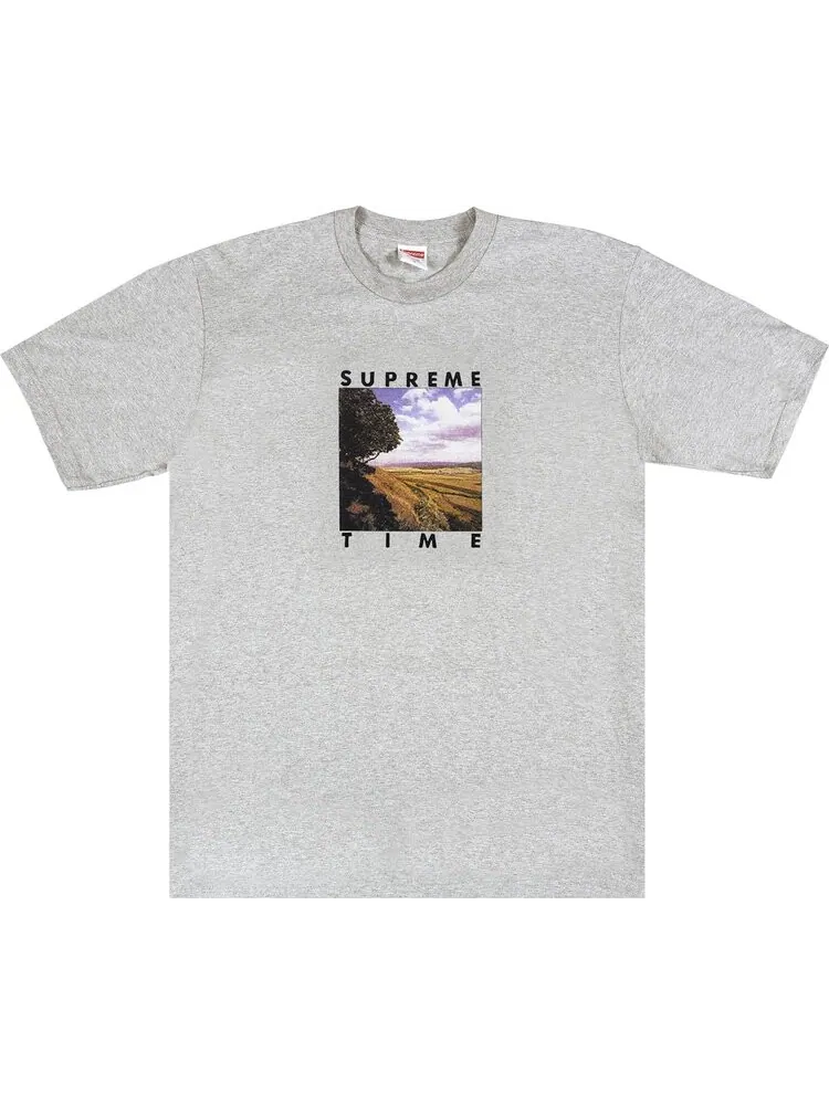 Футболка Supreme Supreme Time Tee 'Heather Grey' — изображение 1 из 1, серый