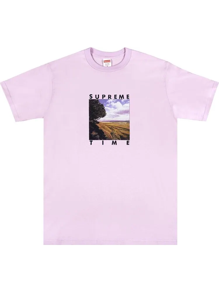 Футболка Supreme Supreme Time Tee 'Light Purple' — изображение 1 из 1, фиолетовый
