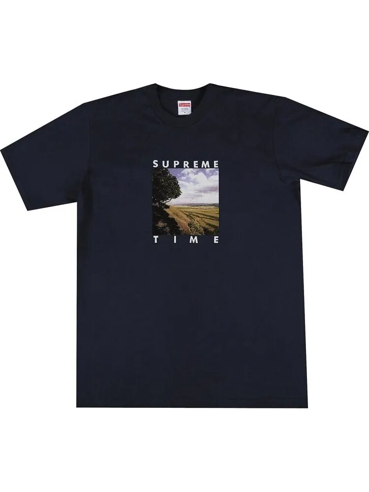Футболка Supreme Supreme Time Tee 'Navy' — изображение 1 из 1, синий