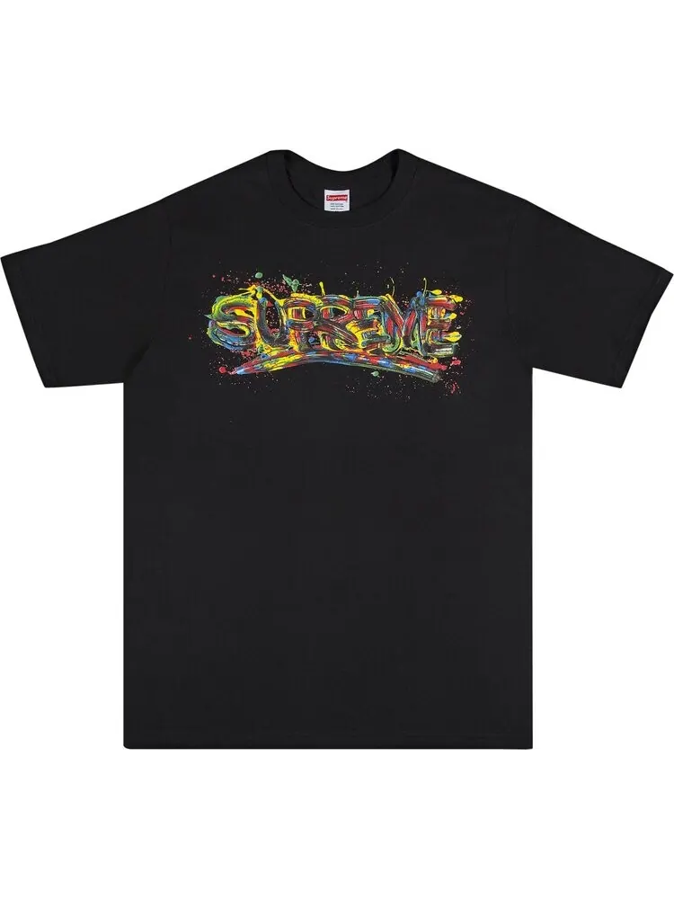 Футболка Supreme Paint Logo Tee 'Black' — изображение 1 из 2, черный