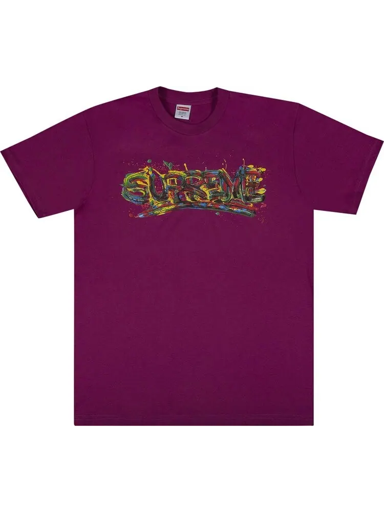 Футболка Supreme Paint Logo Tee 'Magenta' — изображение 1 из 2, розовый