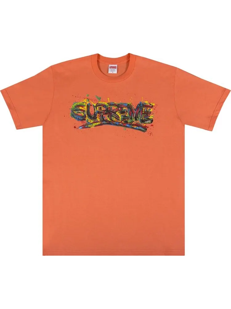Футболка Supreme Paint Logo Tee 'Neon Orange' — изображение 1 из 2, оранжевый