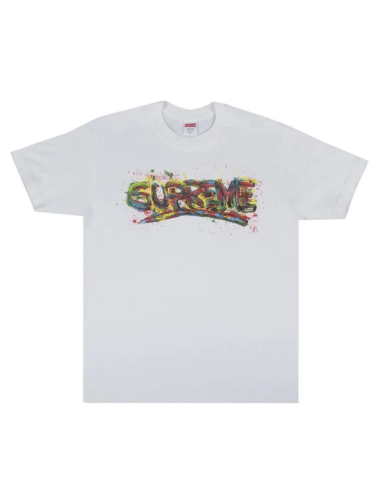 Футболка Supreme Paint Logo Tee 'White' — изображение 1 из 2, белый