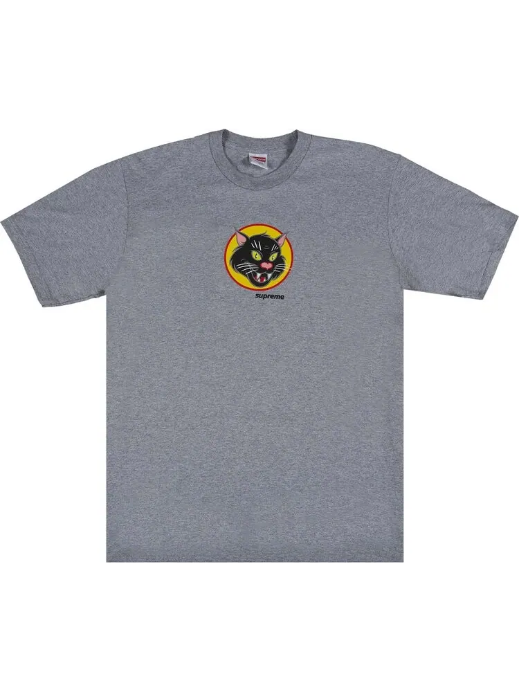 Футболка Supreme Black Cat Tee 'Heather Grey' — изображение 1 из 2, серый