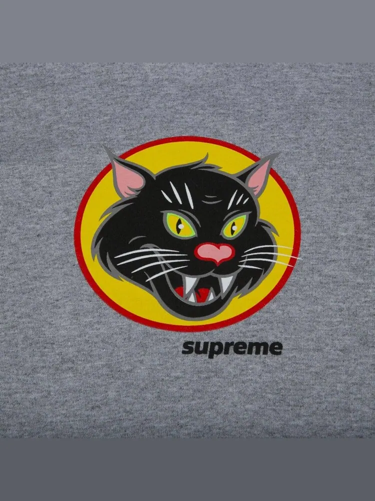 Футболка Supreme Black Cat Tee 'Heather Grey' — изображение 2 из 2, серый