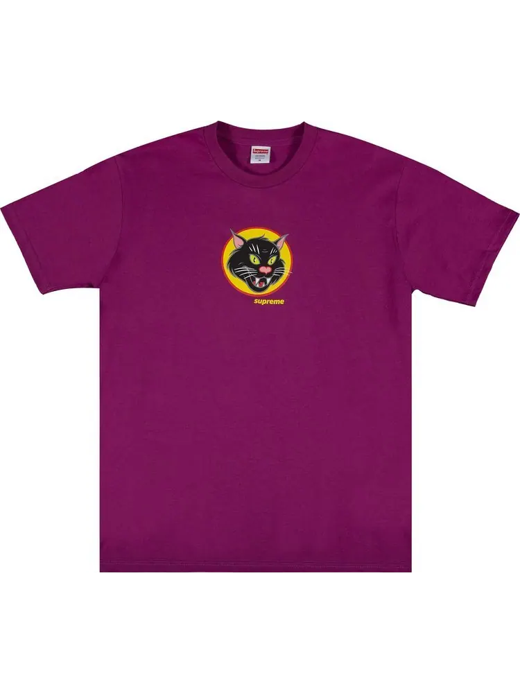 Футболка Supreme Black Cat Tee 'Magenta' — изображение 1 из 2, розовый