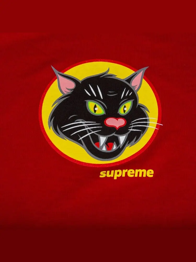 Футболка Supreme Black Cat Tee 'Red' — изображение 2 из 2, красный