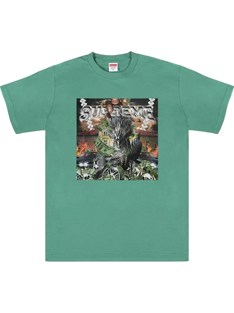 Футболка Supreme Dragon Tee 'Dusty Teal' — изображение 1 из 1, бирюзовый