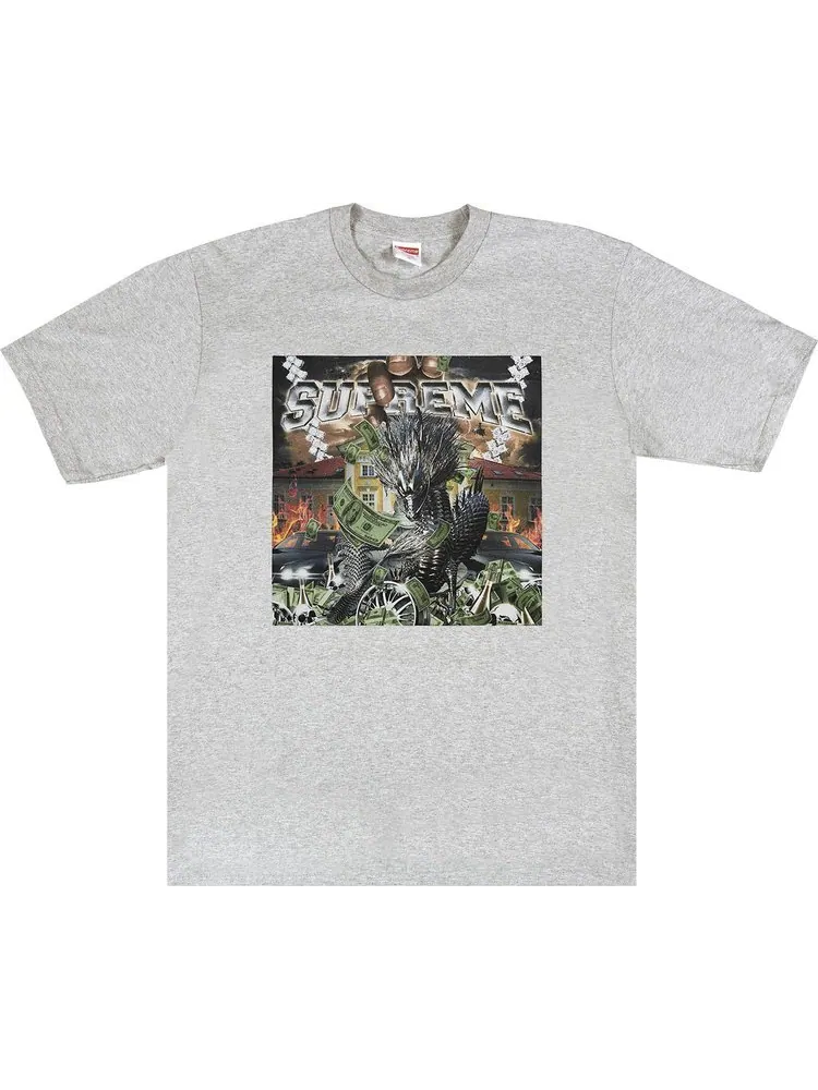 Футболка Supreme Dragon Tee 'Heather Grey' — изображение 1 из 1, серый