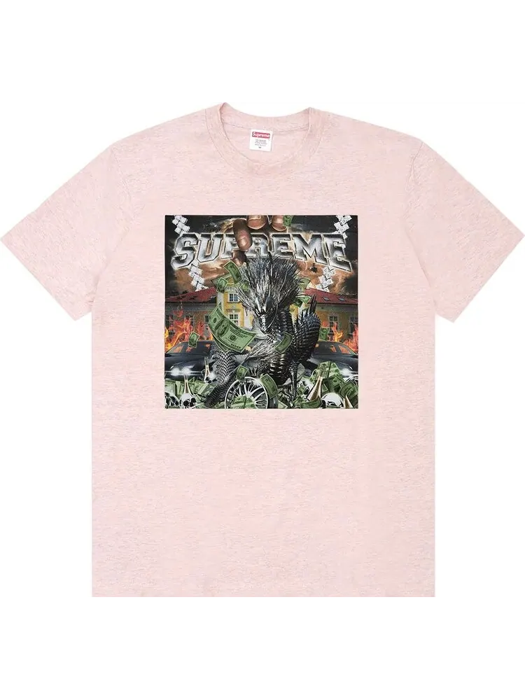 Футболка Supreme Dragon Tee 'Heather Pink' — изображение 1 из 1, розовый