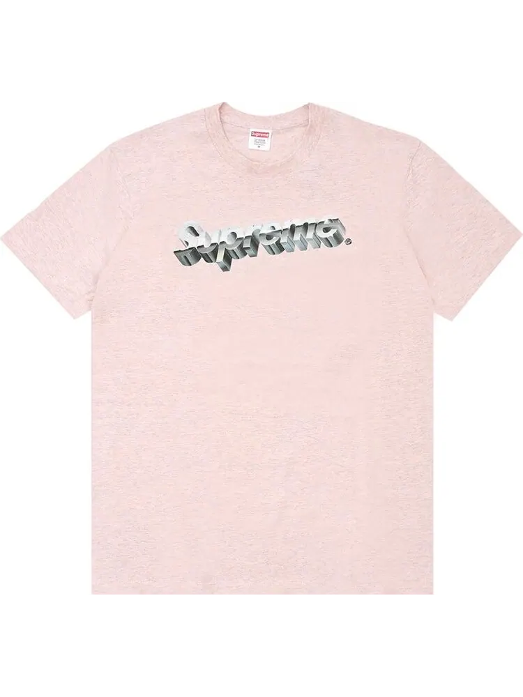 Футболка Supreme Chrome Logo Tee 'Heather Pink' — изображение 1 из 1, розовый