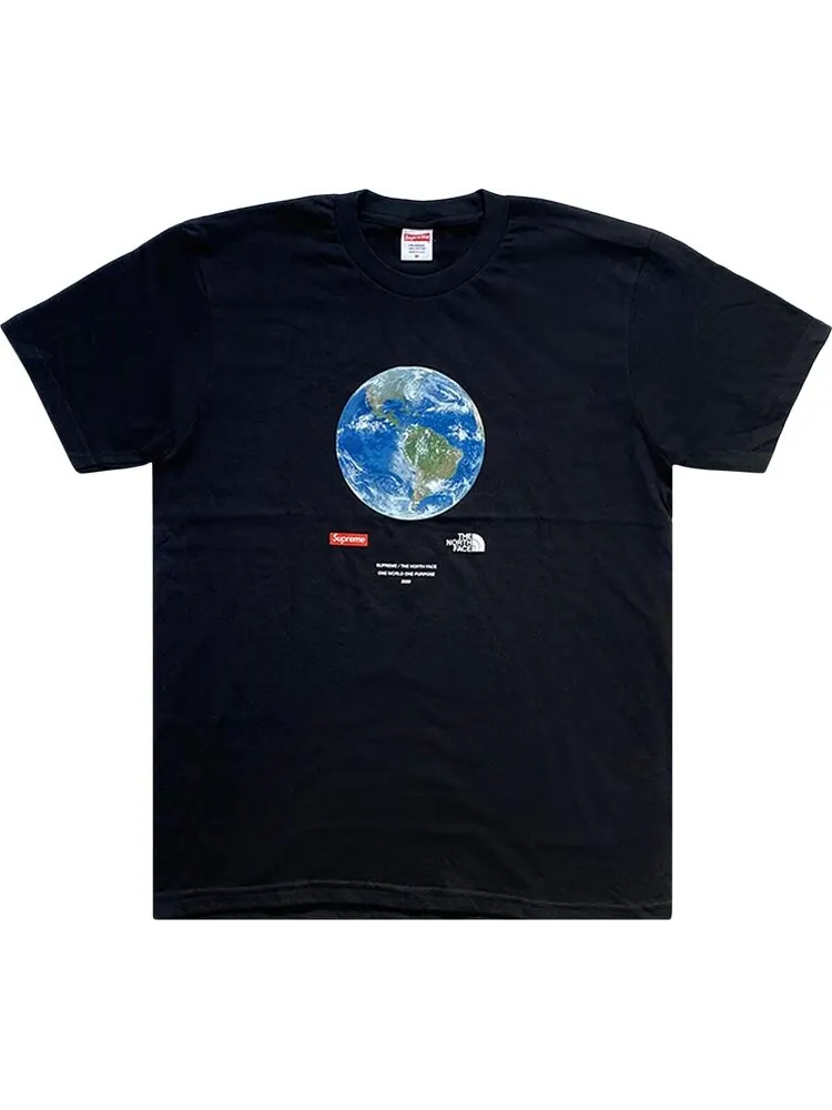 Футболка Supreme x The North Face One World Tee 'Black' — изображение 1 из 1, черный