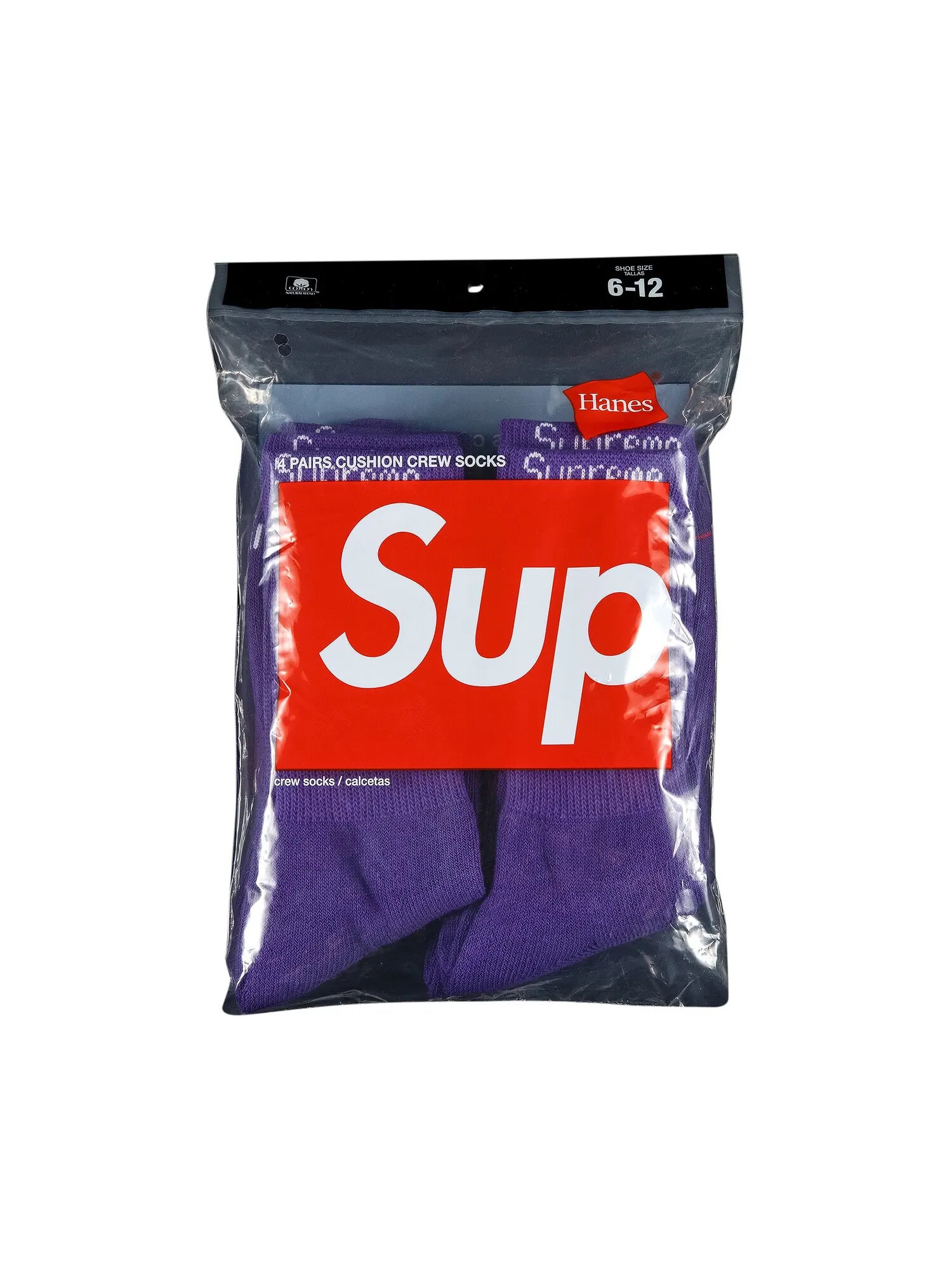 Носки Supreme x Hanes Crew (4 шт.) — изображение 1 из 2, фиолетовый