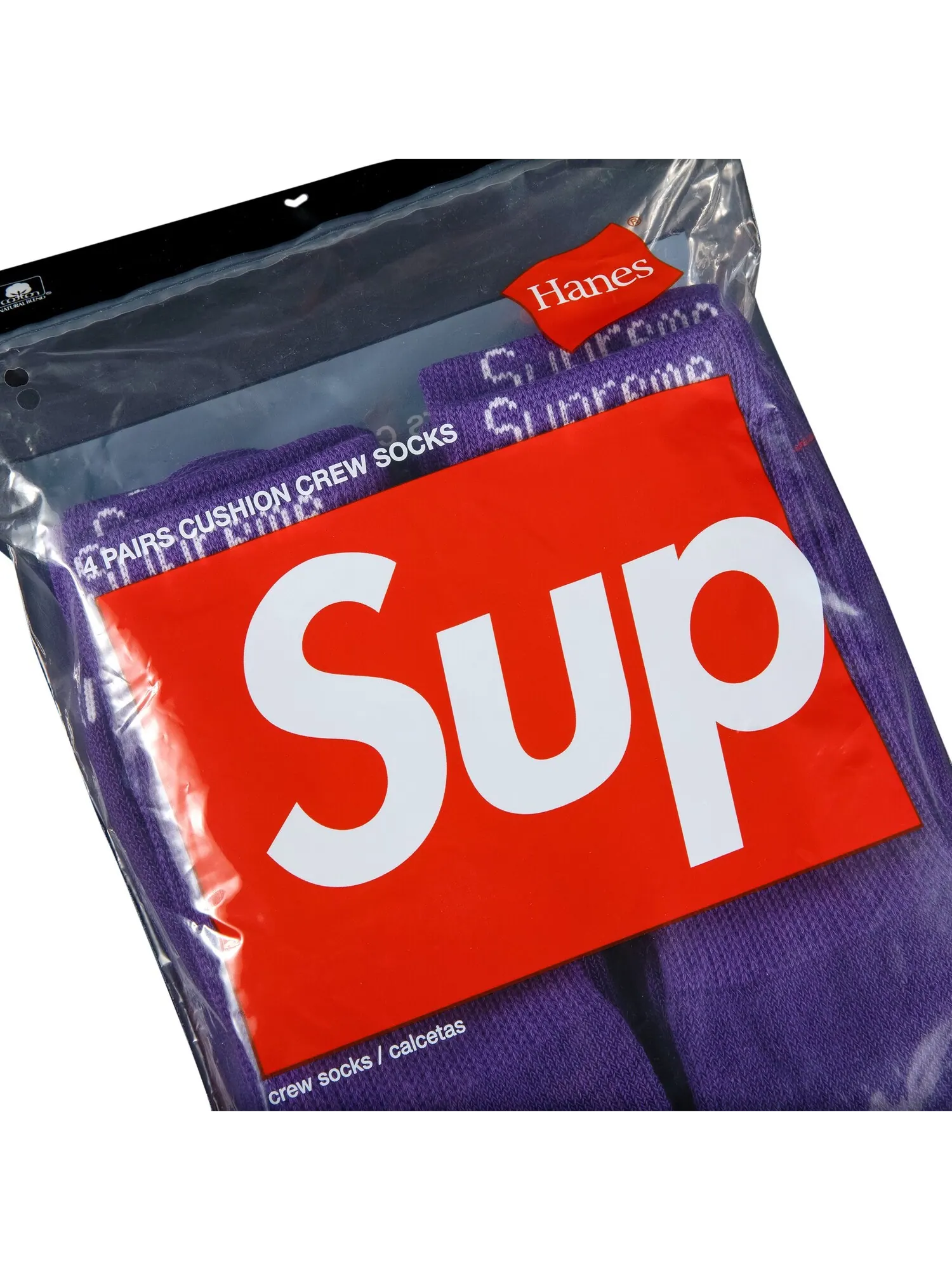 Носки Supreme x Hanes Crew (4 шт.) — изображение 2 из 2, фиолетовый