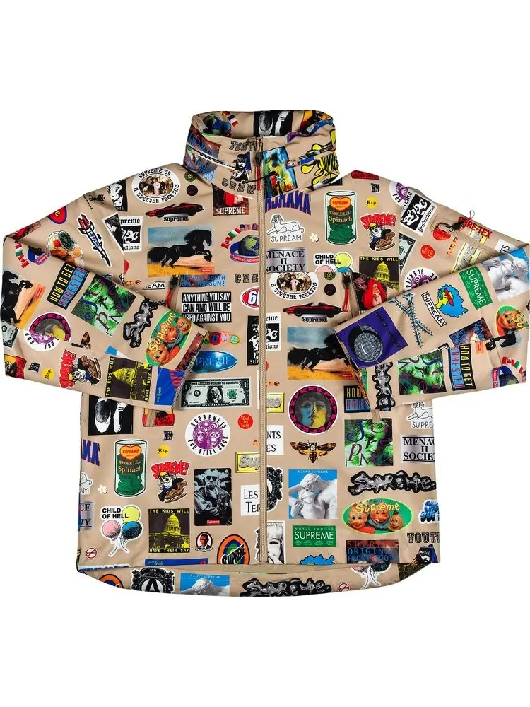 Куртка Supreme GORE-TEX Stickers Shell Jacket 'Tan' — изображение 1 из 2, загар