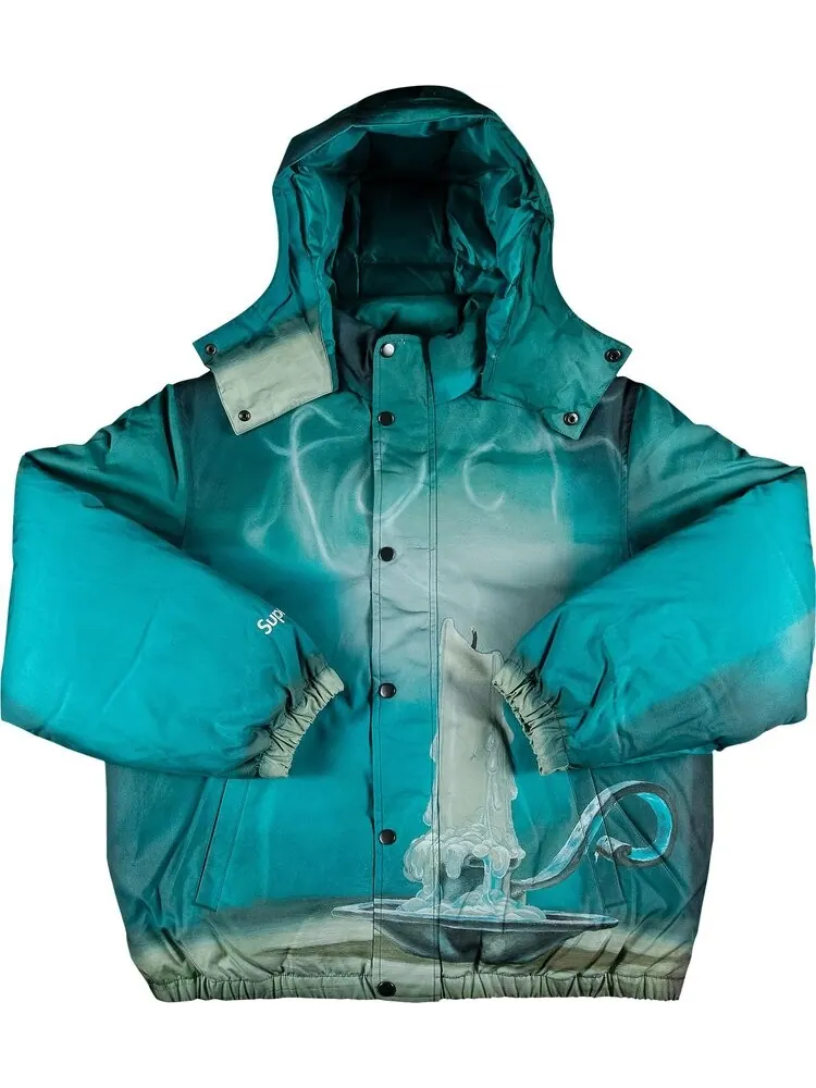 Куртка Supreme f*ck Down Jacket 'f*ck' — изображение 1 из 2, бирюзовый